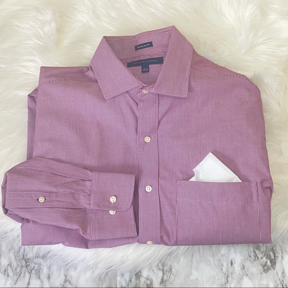 Tommy Hilfiger | Striped Pink Button Down Shirt 15.5